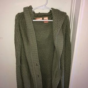 Olive green cardigan